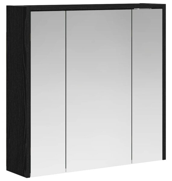 Szafka z lustrem do łazienki czarny dąb 63,5 x 16 x 62,5 cm