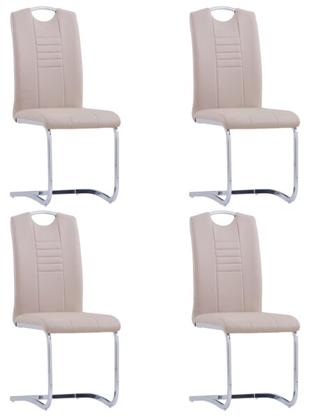 Krzesła stołowe, wspornikowe 4 szt., cappuccino, sztuczna skóra