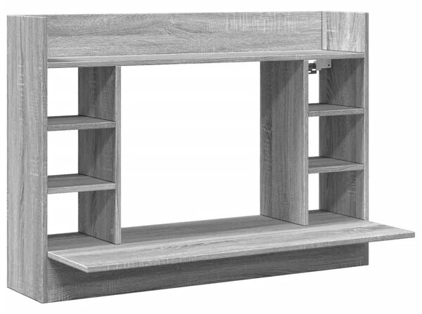 Minimalistyczne ścienne biurko szary dąb T0-W55