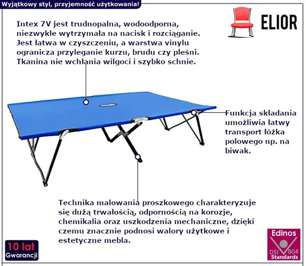 Dwuosobowy składany leżak niebieski T4-T97