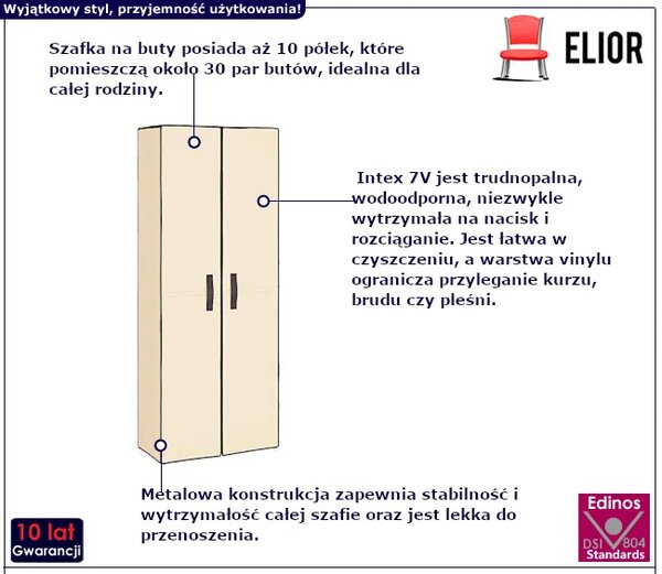 Kremowa szafka na buty G9-F43