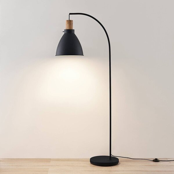 Lindby - Trebale Lampa Podłogowa Black/Light Wood