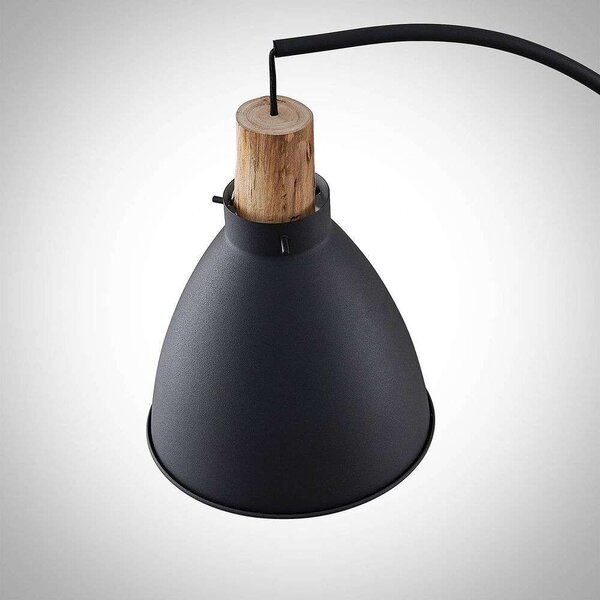 Lindby - Trebale Lampa Podłogowa Black/Light Wood