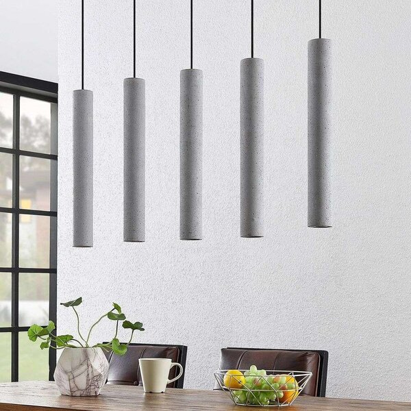 Lindby - Concretto 5 Lampa Wisząca Concrete