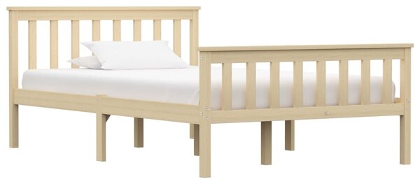 Rama łóżka, naturalna, lite drewno sosnowe, 120 x 200 cm