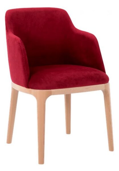Tapicerowane krzesło Lulu Arms na drewnianych nogach