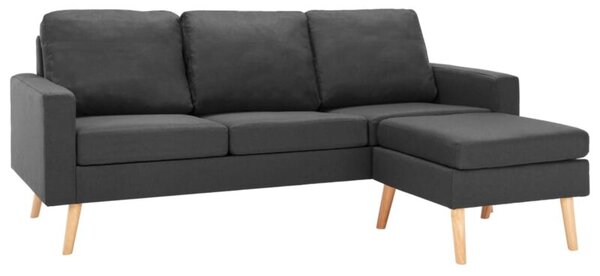Sofa 3-osobowa z podnÃ³Å¼kiem, ciemoszara, tapicerowana tkaninÄ