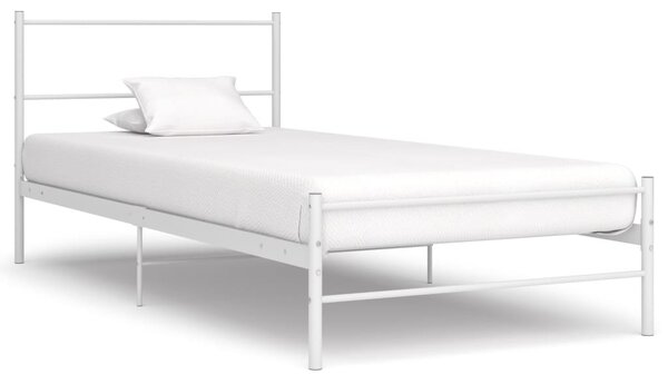 Rama łóżka, biała, metalowa, 100 x 200 cm