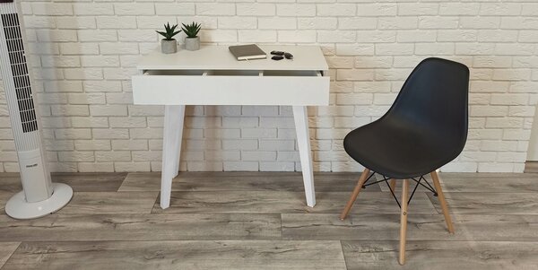 Toaletka / konsola "VOGA" biała mat 90cm, białe nóżki