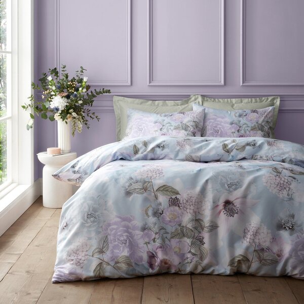 Jasnoniebieska pościel jednoosobowa 135x200 cm Floral Serenity – RHS