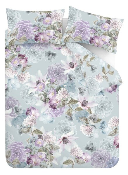 Jasnoniebieska pościel jednoosobowa 135x200 cm Floral Serenity – RHS