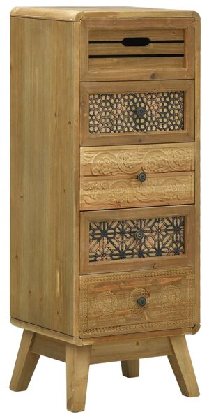 Komoda z 5 szufladami, brązowa, 37 x 30 x 97,5 cm, drewno