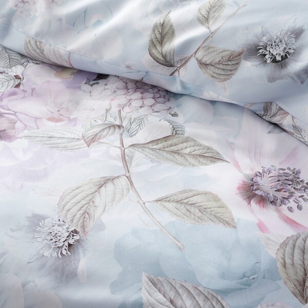 Jasnoniebieska pościel jednoosobowa 135x200 cm Floral Serenity – RHS