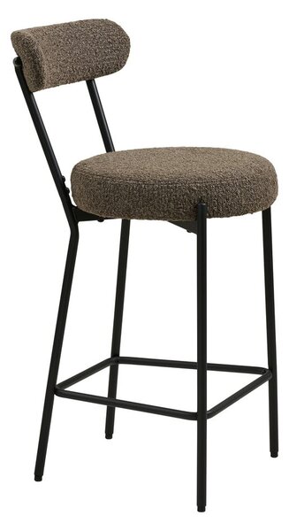 Brązowy tapicerowany hoker (wysokość siedziska 65 cm) Badalona – House Nordic