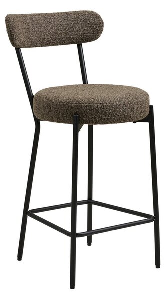 Brązowy tapicerowany hoker (wysokość siedziska 65 cm) Badalona – House Nordic