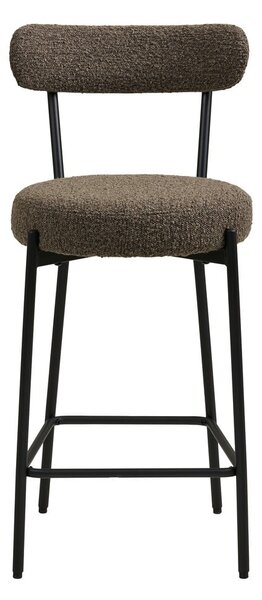 Brązowy tapicerowany hoker (wysokość siedziska 65 cm) Badalona – House Nordic