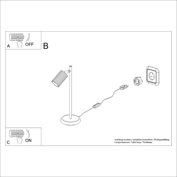 Ceglasta lampa stołowa (wysokość 43 cm) Gleam – Sollux