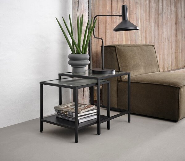 Szklane stoliki zestaw 2 szt. 50x50 cm Bronco – Unique Furniture