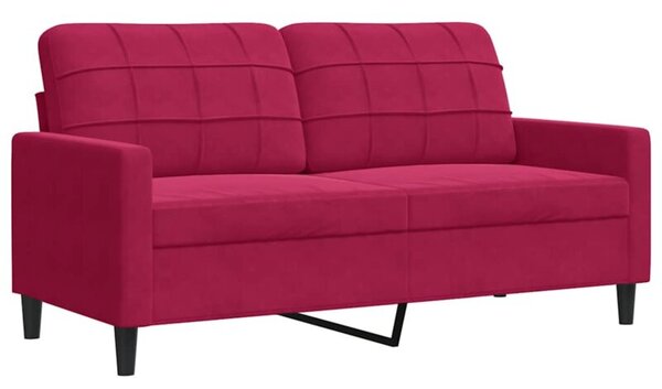 Sofa 2-osobowa, winna czerwieÅ, 140 cm, tapicerowana aksamitem