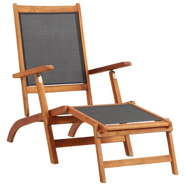 Krzesło tarasowe, lite drewno akacjowe i tworzywo textilene