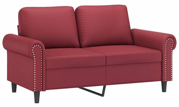 Sofa, 2-osobowa winna czerwieÅ, 120 cm, sztuczna skÃ³ra