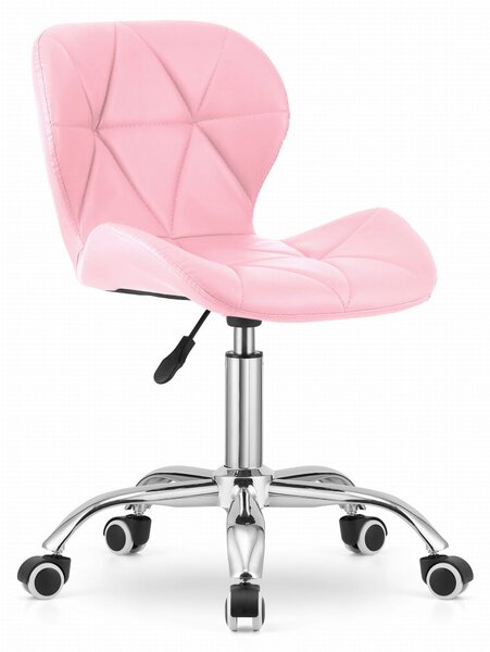 Krzesło biurowe z ekoskóry AVOLA różowe