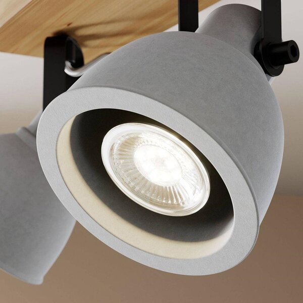 Lindby - Mirka 2 Lampa Sufitowa Grey/Dark Wood