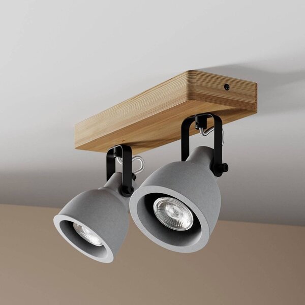 Lindby - Mirka 2 Lampa Sufitowa Grey/Dark Wood