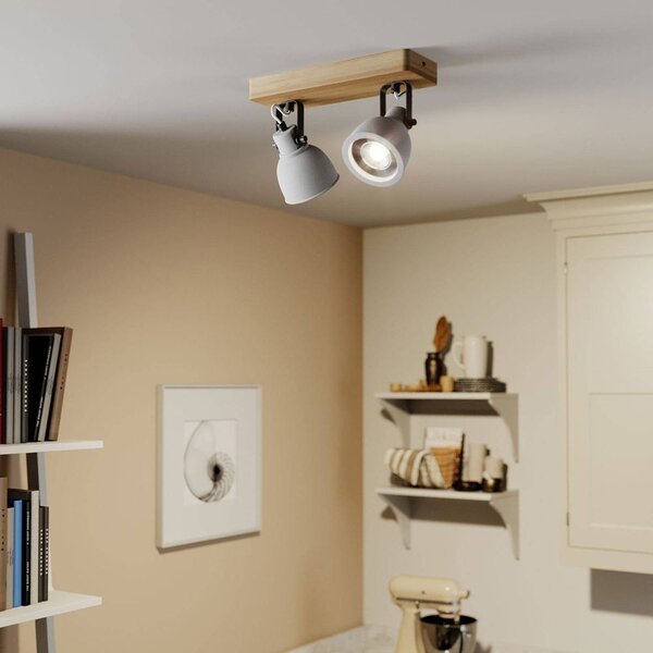 Lindby - Mirka 2 Lampa Sufitowa Grey/Dark Wood