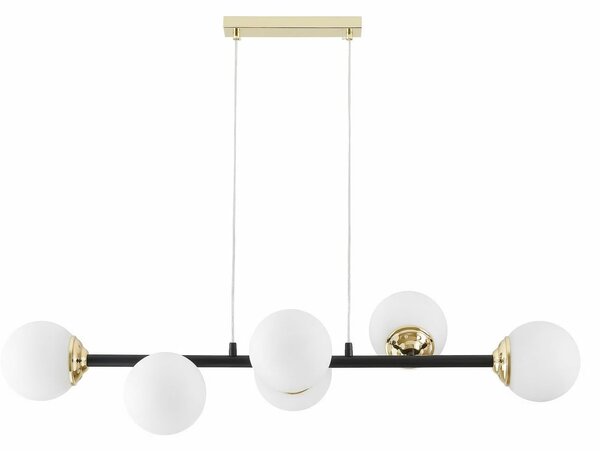 NOWOCZESNA LAMPA WISZĄCA CZARNO-ZŁOTA FINO W6
