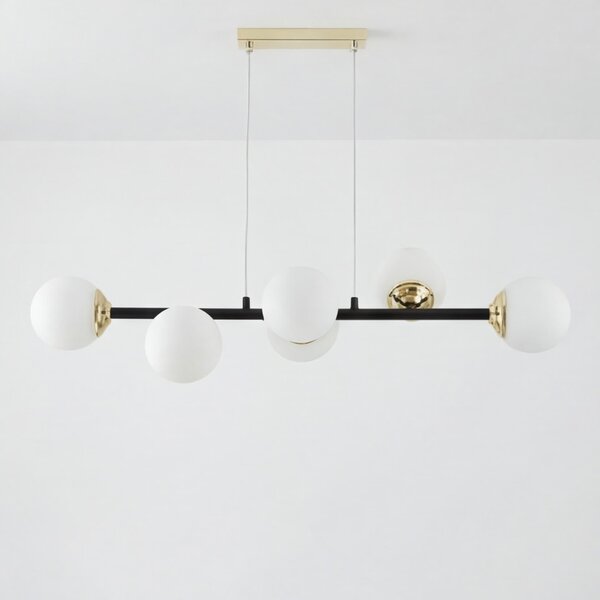 NOWOCZESNA LAMPA WISZĄCA CZARNO-ZŁOTA FINO W6