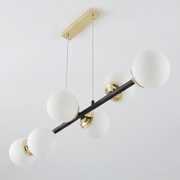 NOWOCZESNA LAMPA WISZĄCA CZARNO-ZŁOTA FINO W6