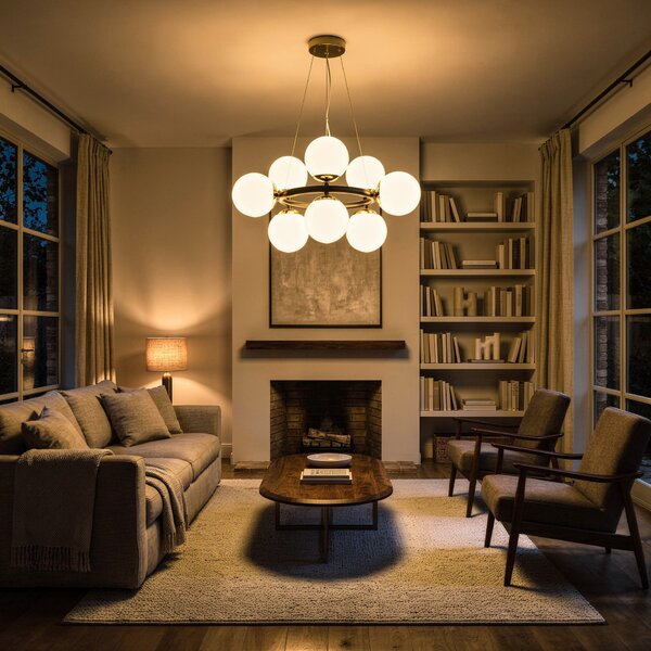 NOWOCZESNA LAMPA WISZĄCA CZARNO-ZŁOTA LEDO W9
