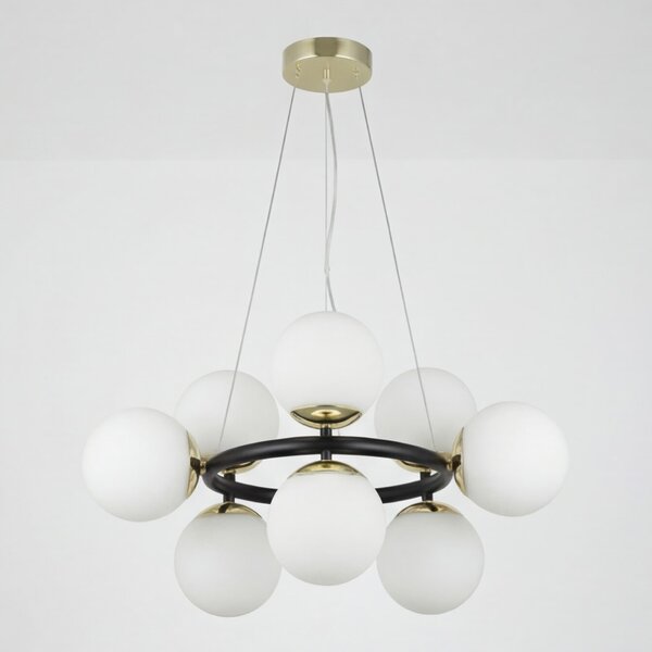 NOWOCZESNA LAMPA WISZĄCA CZARNO-ZŁOTA LEDO W9
