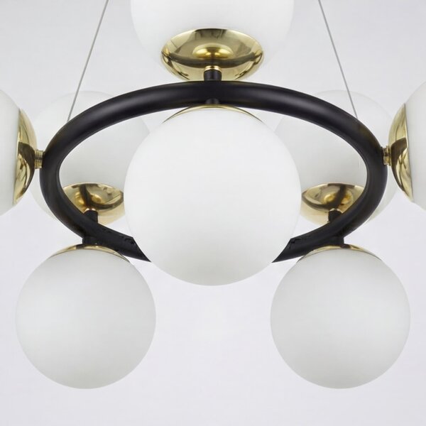 NOWOCZESNA LAMPA WISZĄCA CZARNO-ZŁOTA LEDO W9