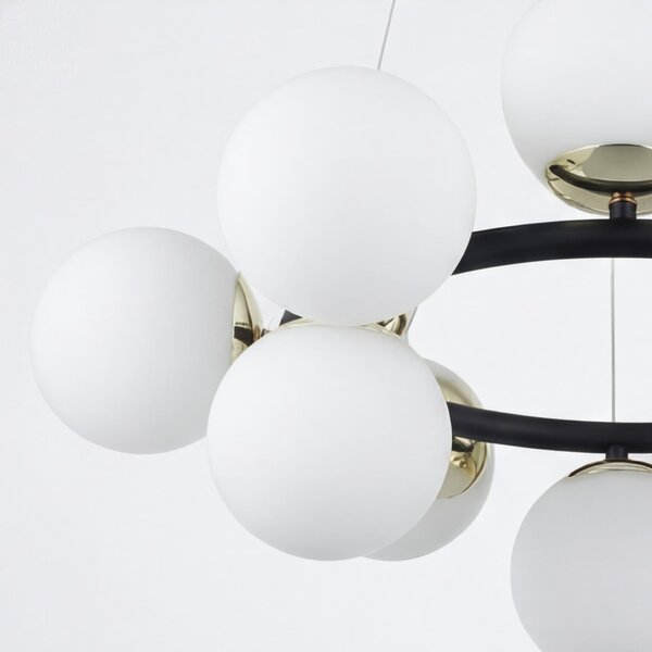 NOWOCZESNA LAMPA WISZĄCA CZARNO-ZŁOTA LEDO W12