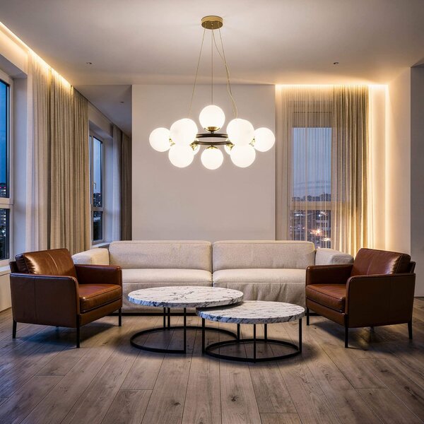 NOWOCZESNA LAMPA WISZĄCA CZARNO-ZŁOTA LEDO W12