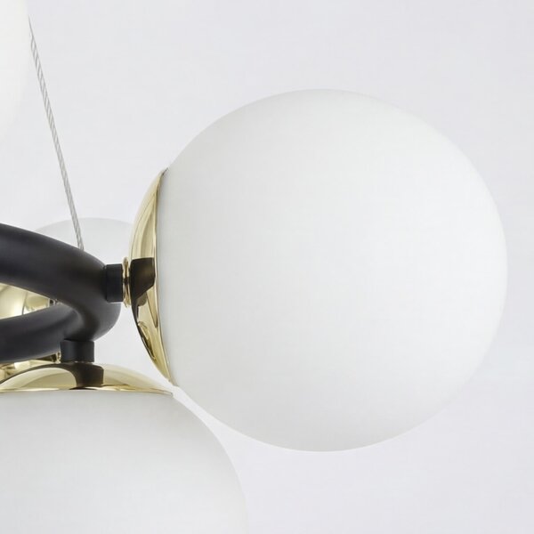 NOWOCZESNA LAMPA WISZĄCA CZARNO-ZŁOTA LEDO W12