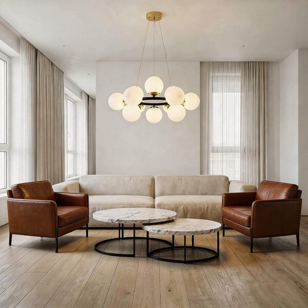 NOWOCZESNA LAMPA WISZĄCA CZARNO-ZŁOTA LEDO W12