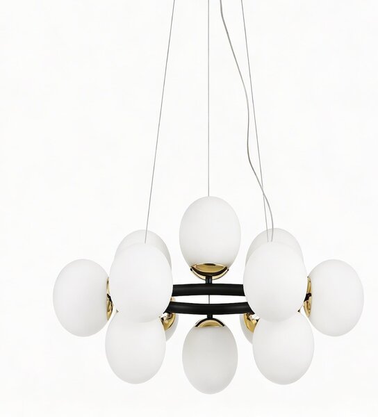 NOWOCZESNA LAMPA WISZĄCA CZARNO-ZŁOTA LEDO W12