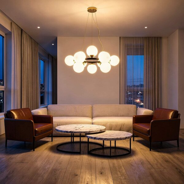 NOWOCZESNA LAMPA WISZĄCA CZARNO-ZŁOTA LEDO W12