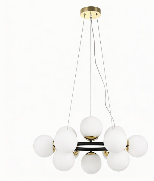 NOWOCZESNA LAMPA WISZĄCA CZARNO-ZŁOTA LEDO W12