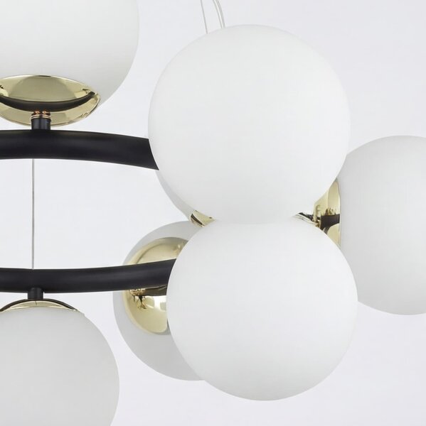 NOWOCZESNA LAMPA WISZĄCA CZARNO-ZŁOTA LEDO W12