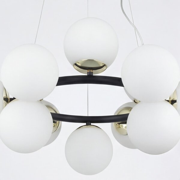 NOWOCZESNA LAMPA WISZĄCA CZARNO-ZŁOTA LEDO W12