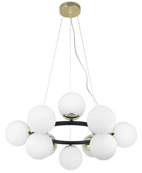NOWOCZESNA LAMPA WISZĄCA CZARNO-ZŁOTA LEDO W12