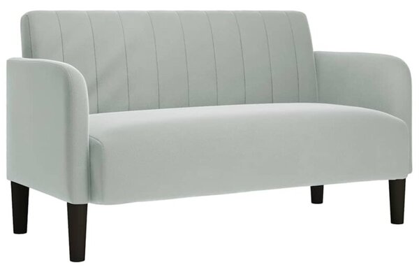 Sofa dwuosobowa jasnoszara 109 cm aksamit