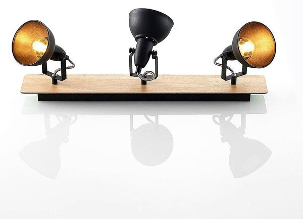 Lindby - Aylis 3 Lampa Sufitowa Black/Wood