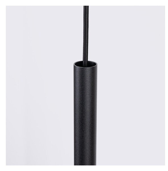 Czarna/beżowa metalowa lampa wisząca ø 30 cm Rilu – Sollux