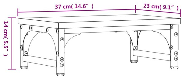 Loftowa półka na biurko pod monitor wędzony dąb F3-N22