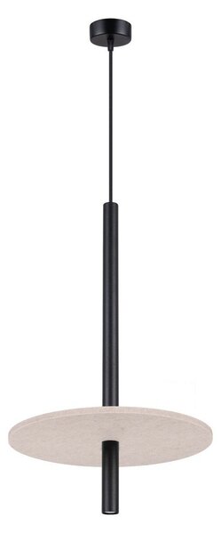 Czarna/beżowa metalowa lampa wisząca ø 30 cm Rilu – Sollux